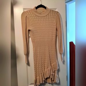 Anthropologie Small Petite Flat White Sweater Dress